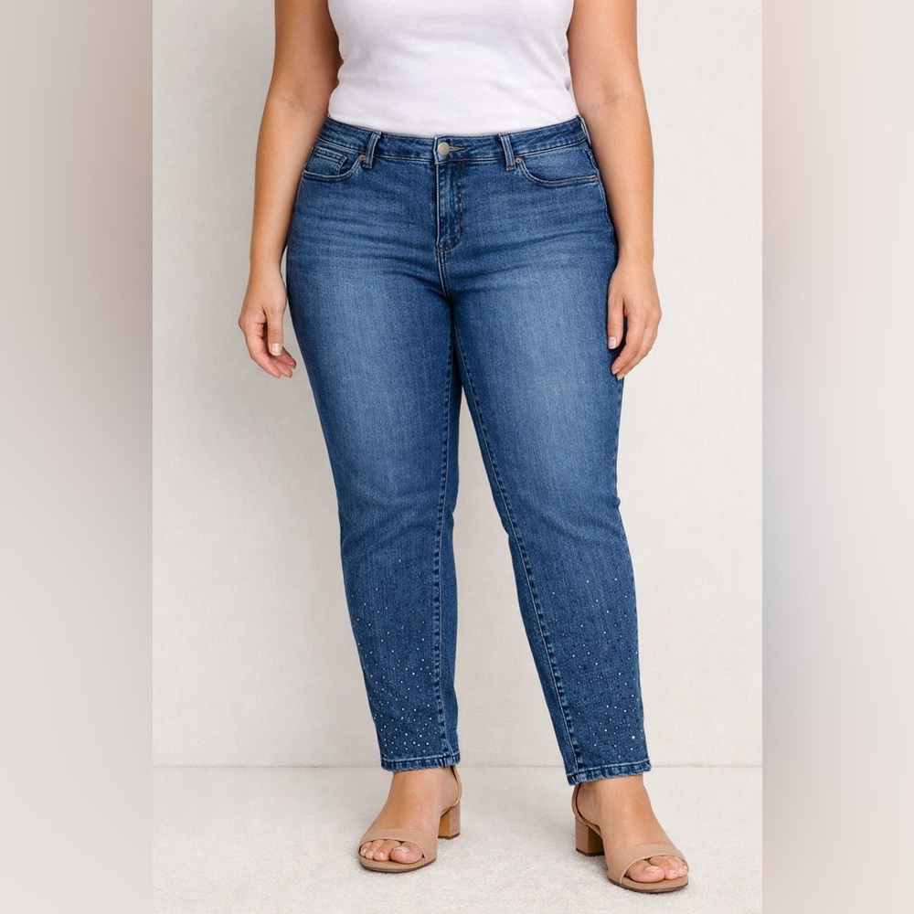 New Avenue Denim Skinny 26 A Blue Denim Women's Jeans Stretch